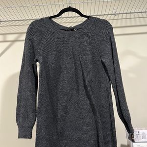 Gray long-sleeved LOFT sweater dress